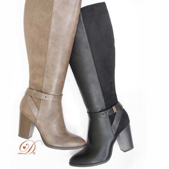 2 left! Delicious Shoes Black Knee High Heel BOOT - Picture 2 of 7